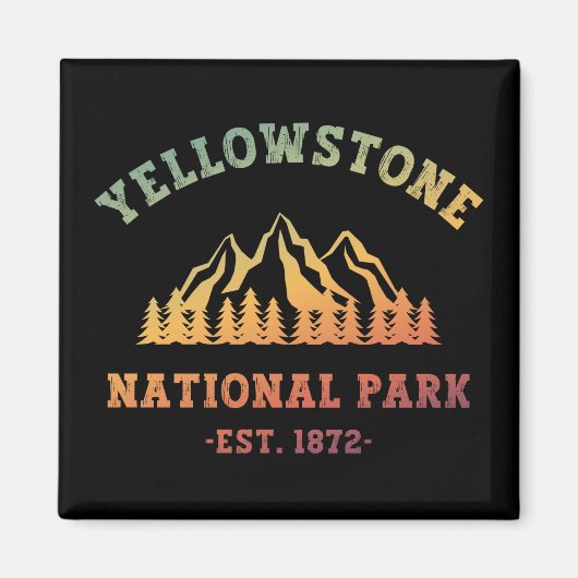 Yellowstone National Park Gradient Hiking Camping Magneet (Voorkant)