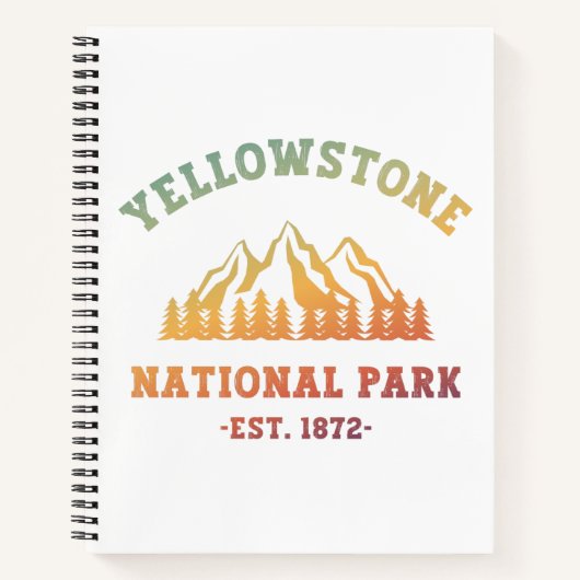 Yellowstone National Park Gradient Hiking Camping Notitieboek (Voorkant)