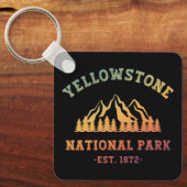 Yellowstone National Park Gradient Hiking Camping Sleutelhanger (Voorkant)