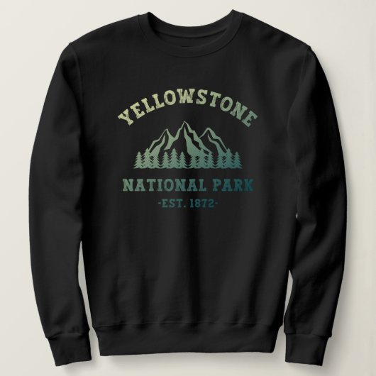 Yellowstone National Park Gradient Hiking Camping Trui (Design voorkant)