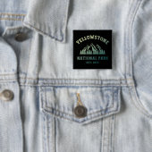 Yellowstone National Park Gradient Hiking Camping Vierkante Button 5,1 Cm (In situ)
