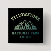 Yellowstone National Park Gradient Hiking Camping Vierkante Button 5,1 Cm (Voorkant)
