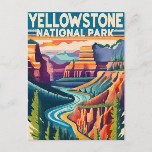 Yellowstone National Park Grand Canyon Feestdagenkaart (Voorkant)