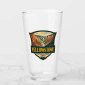 Yellowstone National Park Grand Canyon Retro Art Glas (Voorkant)