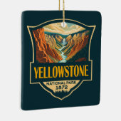 Yellowstone National Park Grand Canyon Retro Art Keramisch Ornament (Rechts)