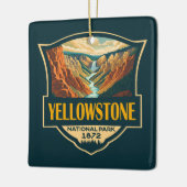 Yellowstone National Park Grand Canyon Retro Art Keramisch Ornament (Links)