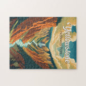 Yellowstone National Park Grand Canyon Retro Art Legpuzzel (Horizontaal)