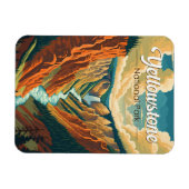 Yellowstone National Park Grand Canyon Retro Art Magneet (Horizontaal)