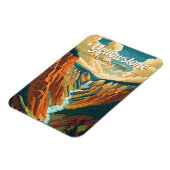 Yellowstone National Park Grand Canyon Retro Art Magneet (Linkerzijde)