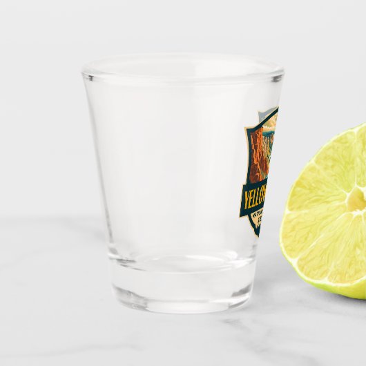 Yellowstone National Park Grand Canyon Retro Art Shot Glas (Links)
