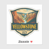 Yellowstone National Park Grand Canyon Retro Art Sticker (Vel)