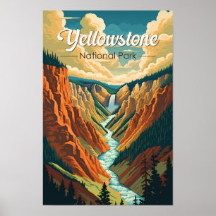 Yellowstone National Park Grand Canyon Retro Kunst Poster