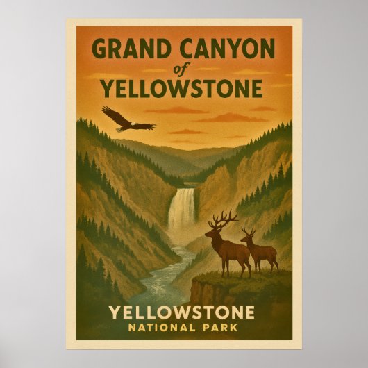 Yellowstone National Park - Grand Canyon V01 Poster (Voorkant)