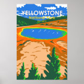 Yellowstone National Park Grand Prismatic Spring Poster (Voorkant)