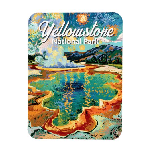 Yellowstone National Park Grand Prismatic Van Gogh Magneet (Verticaal)