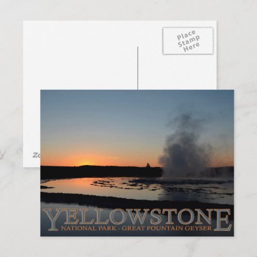 Yellowstone National Park Great Fountain Geyser Briefkaart (Voorkant / Achterkant)