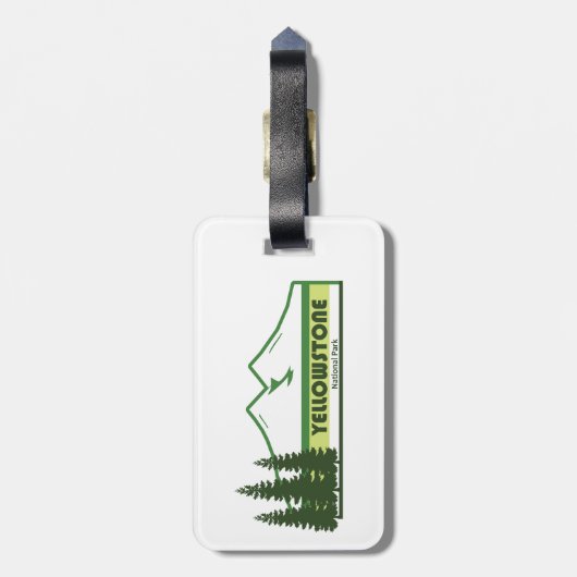 Yellowstone National Park Green Stripes Bagagelabel (Achterkant verticaal)