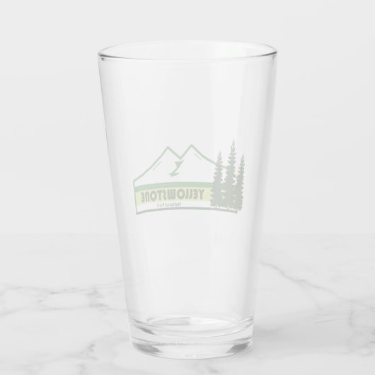 Yellowstone National Park Green Stripes Glas (Achterkant)