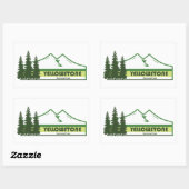 Yellowstone National Park Green Stripes Rechthoekige Sticker (Vel)
