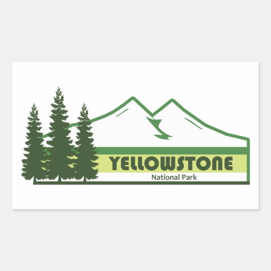 Yellowstone National Park Green Stripes Rechthoekige Sticker (Voorkant)