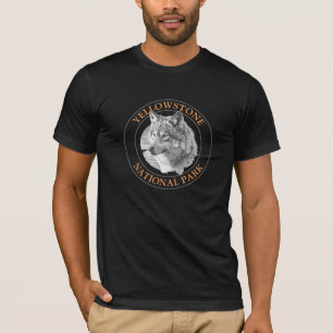 Yellowstone National Park, Grijze Wolf Art, Cirkel T-shirt