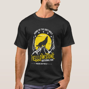 Yellowstone National Park Grijze Wolf Wandel & Kam T-shirt