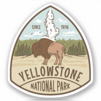 Yellowstone National Park Grote Vinyl Sticker