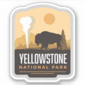Yellowstone National Park Grote Vinyl Sticker (Voorkant)