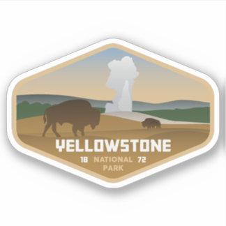 Yellowstone National Park Grote Vinyl Sticker