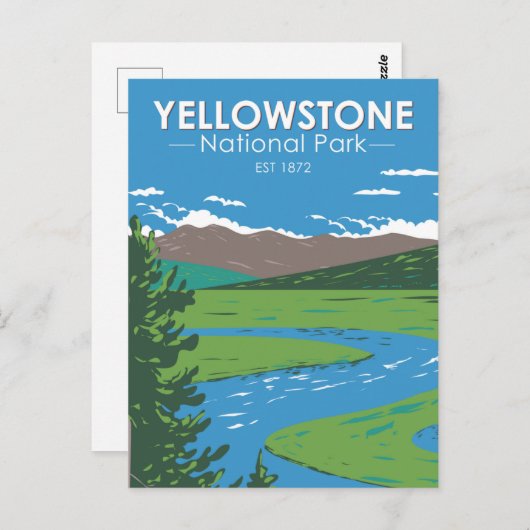 Yellowstone National Park Hayden Valley  Briefkaart (Voorkant / Achterkant)