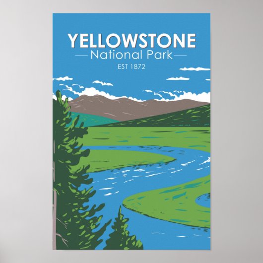 Yellowstone National Park Hayden Valley Poster (Voorkant)