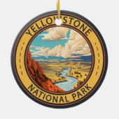 Yellowstone National Park Hayden Valley Reiskunst Keramisch Ornament (Achterkant)