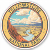 Yellowstone National Park Hayden Valley Reiskunst Sticker (Voorkant)