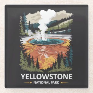 Yellowstone National Park Heetwaterbron Glazen Onderzetter