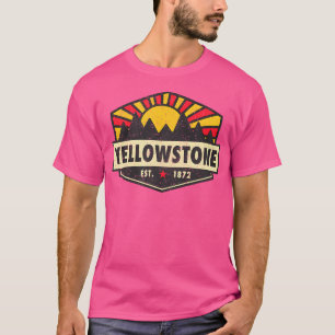 Yellowstone National Park Hexagon Badge Mannen Hik T-shirt