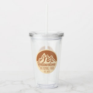 Yellowstone National Park Hiking Camping Acryl Drinkbeker