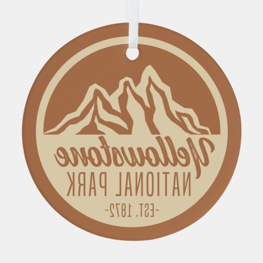 Yellowstone National Park Hiking Camping Glas Ornament (Achterkant)