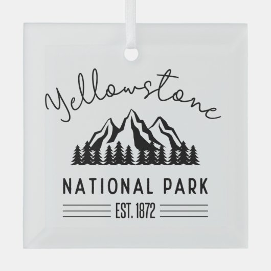 Yellowstone National Park Hiking Camping Glas Ornament (Voorkant)
