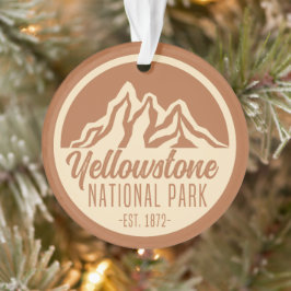 Yellowstone National Park Hiking Camping Ornament