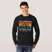 Yellowstone National Park Hiking Camping Retro T-shirt (Voorkant volledig)