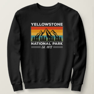 Yellowstone National Park Hiking Camping Retro Trui