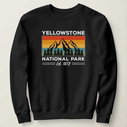 Yellowstone National Park Hiking Camping Retro Trui (Design voorkant)