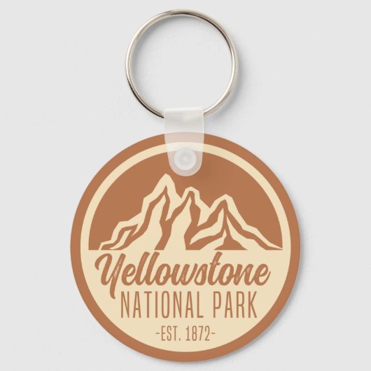 Yellowstone National Park Hiking Camping Sleutelhanger (Voorkant)