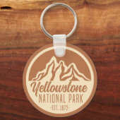 Yellowstone National Park Hiking Camping Sleutelhanger (Voorkant)