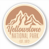 Yellowstone National Park Hiking Camping Sticker (Voorkant)