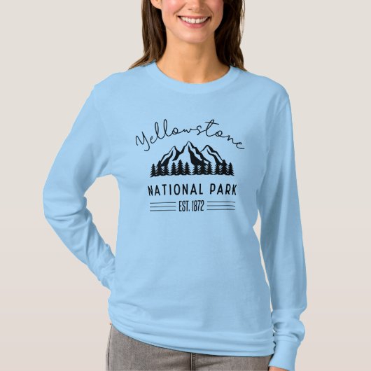 Yellowstone National Park Hiking Camping T-shirt (Voorkant)