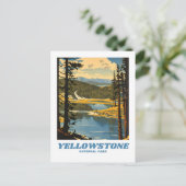 Yellowstone National Park illustratie retro decor Briefkaart (Staand voorkant)
