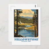 Yellowstone National Park illustratie retro decor Briefkaart (Voorkant / Achterkant)