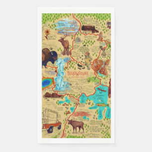 Yellowstone National Park Kaart Servet