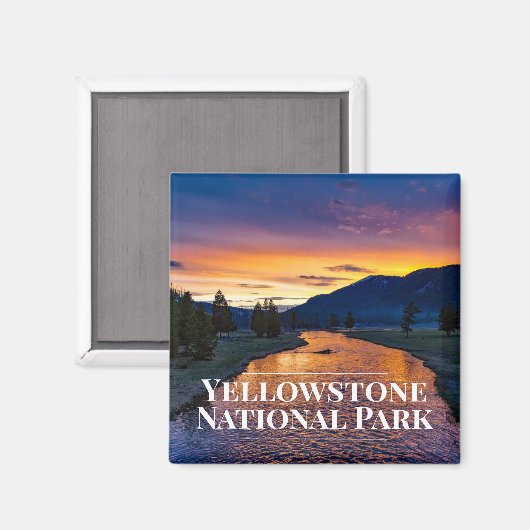 Yellowstone National Park Koelkast Magnet (Voorkant / Achterkant)